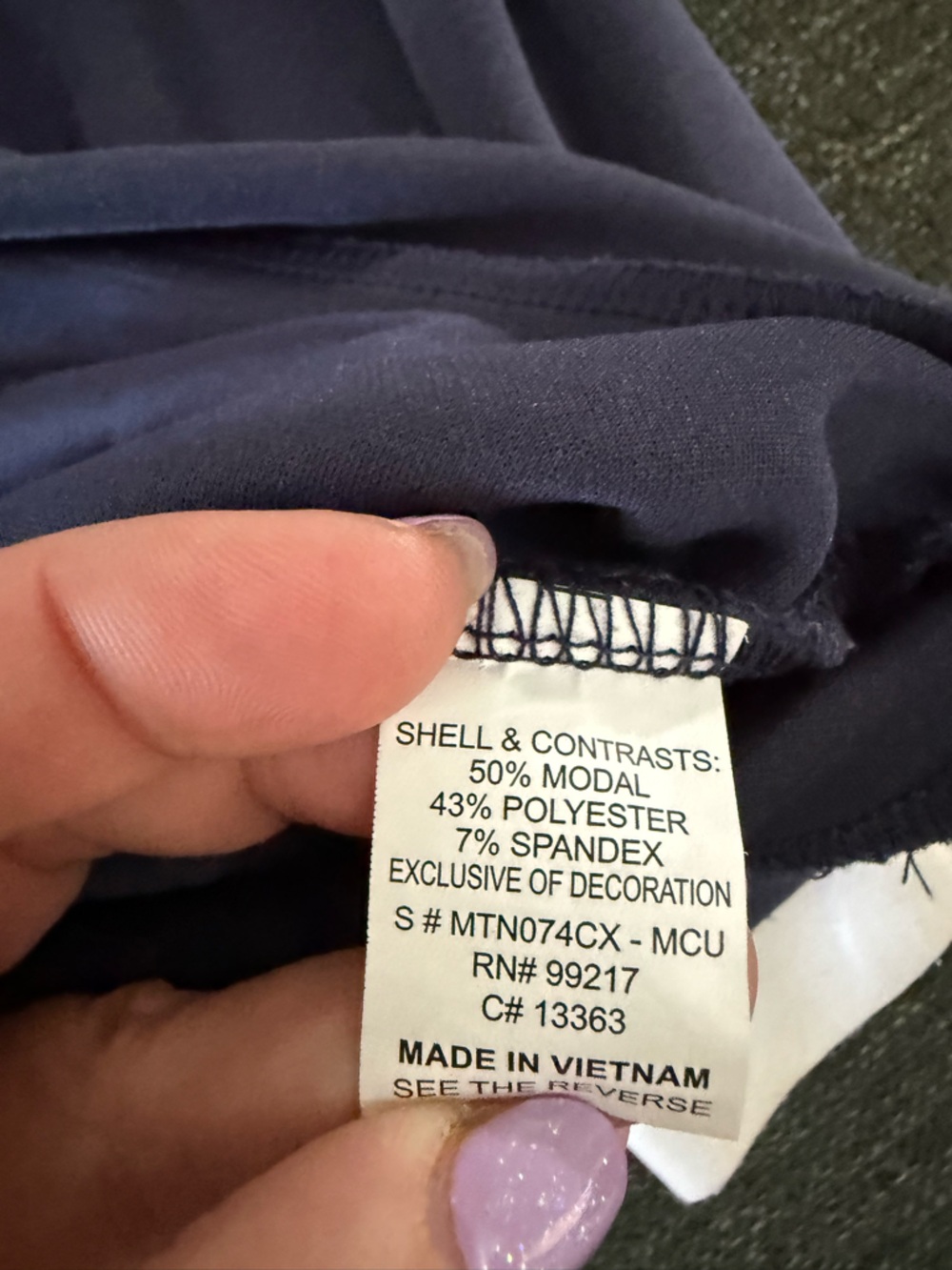 Moa Moa Navy Pullover Sweatshirt with White & Light Blue Stripes soft 2x - Picture 11 of 12